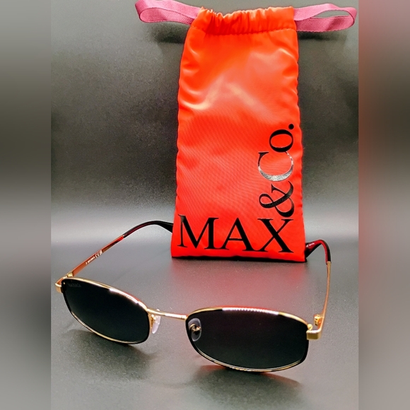 Max & Co. Sunglasses with Gold Frame and Black Lenses - Picture 1 of 2